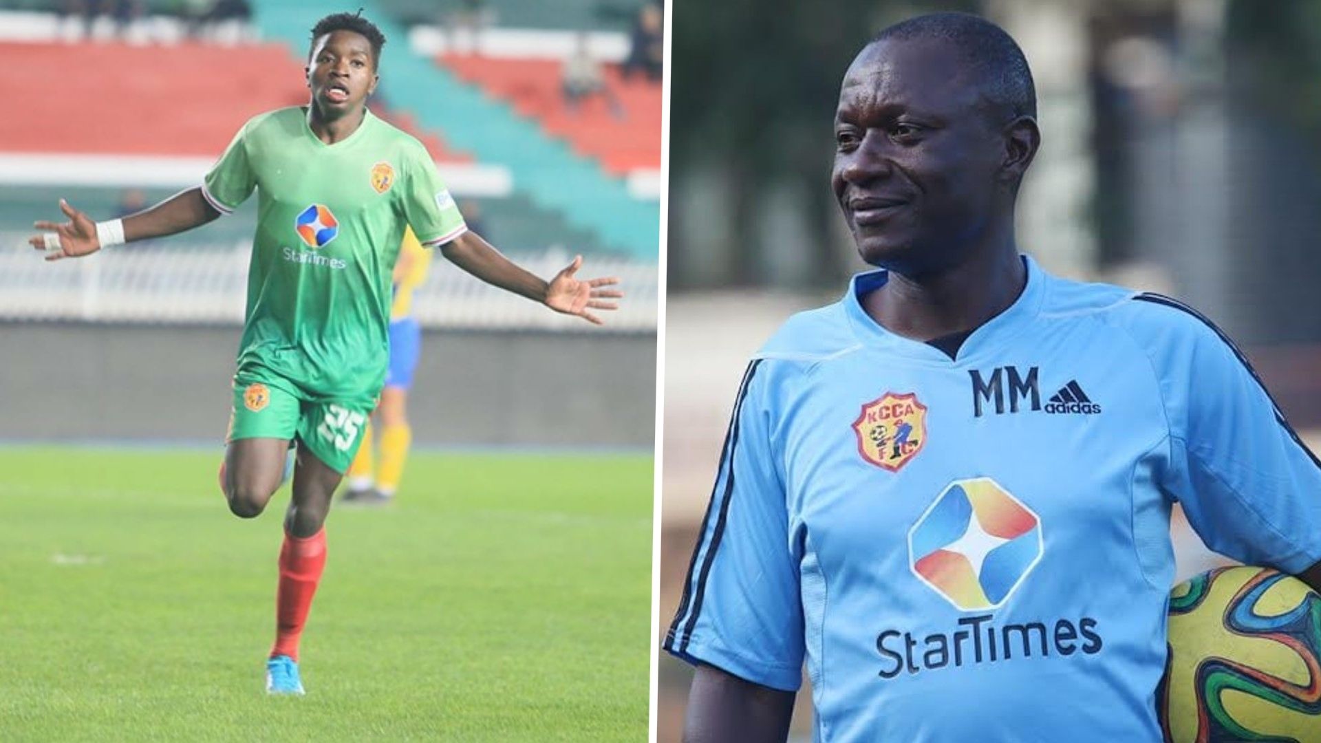 Allan Okello and Mike Mutebi of KCCA FC.