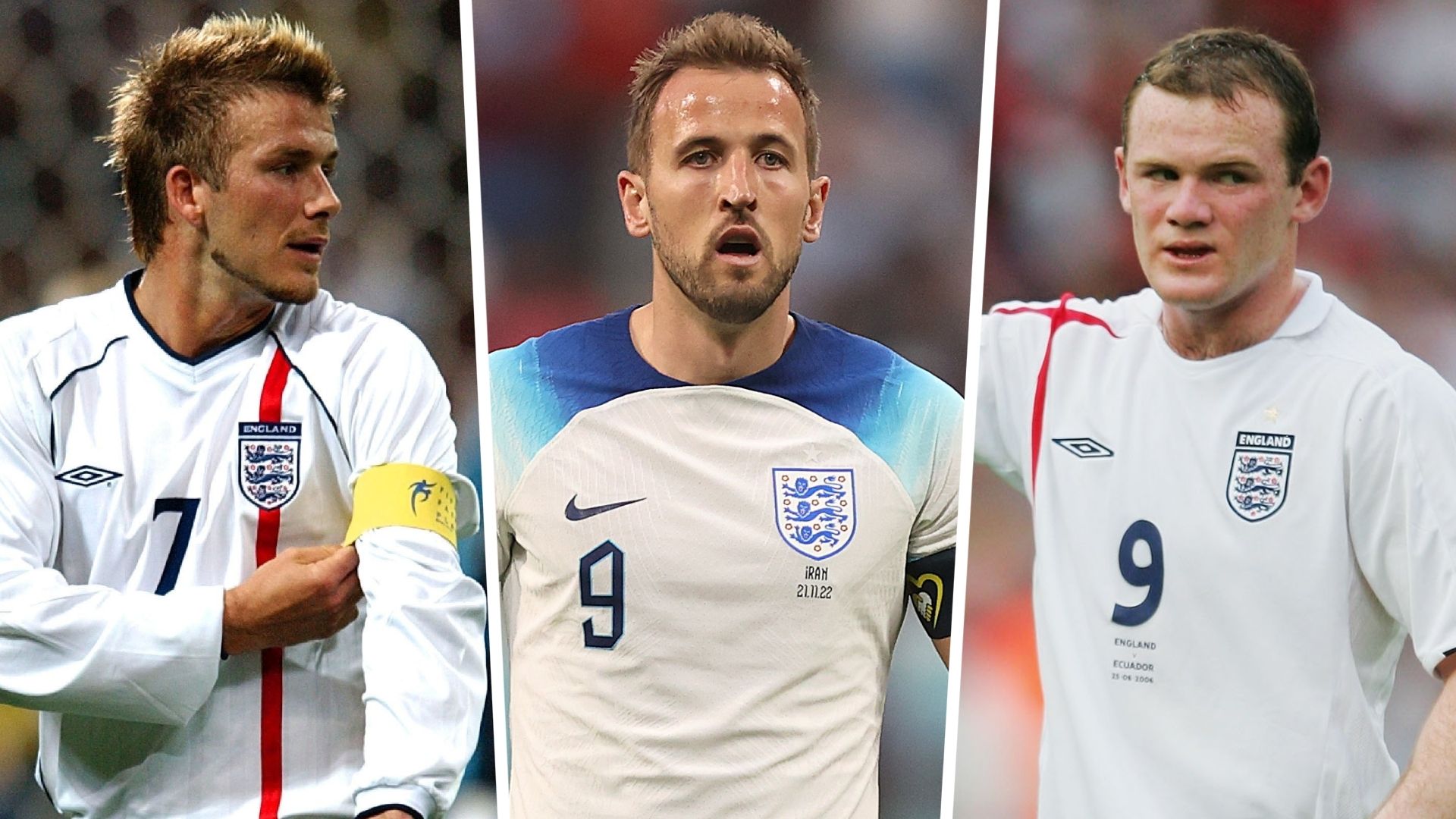 David Beckham Harry Kane Wayne Rooney