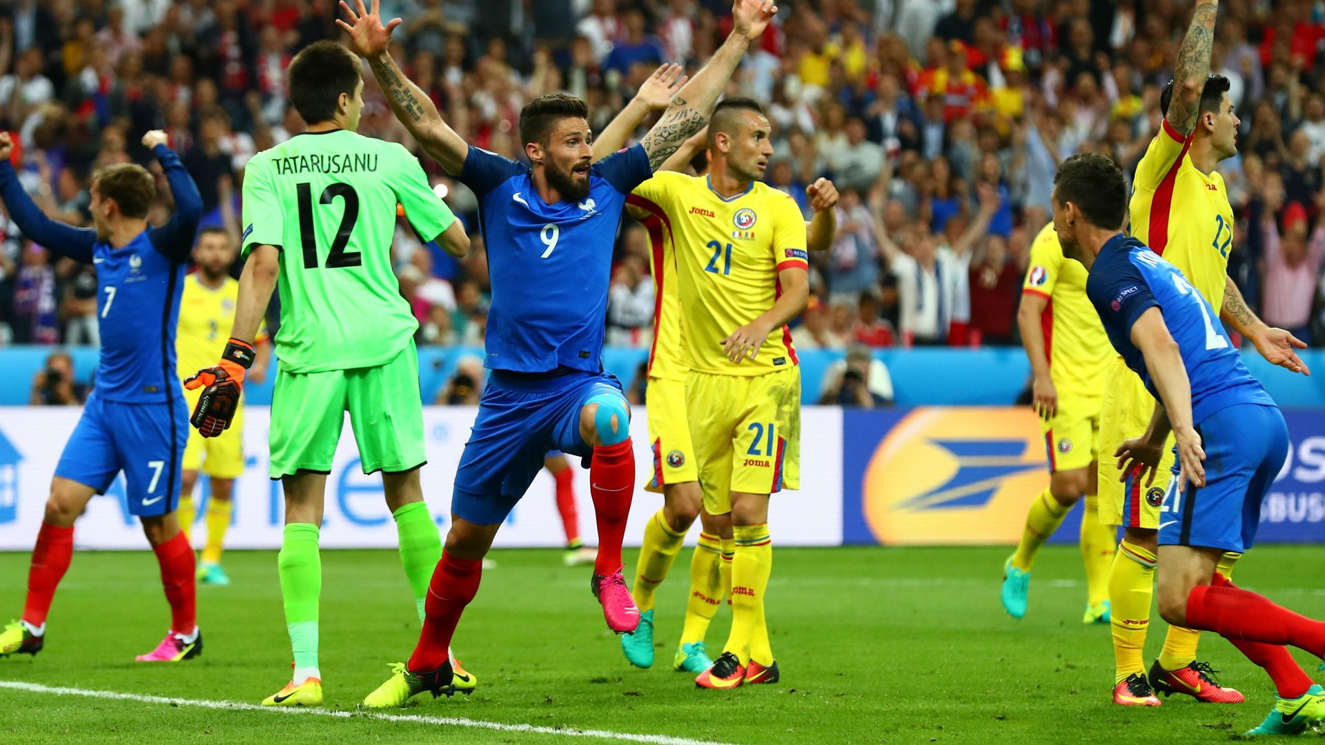 Olivier Giroud France Romania UEFA Euro 2016 10062016