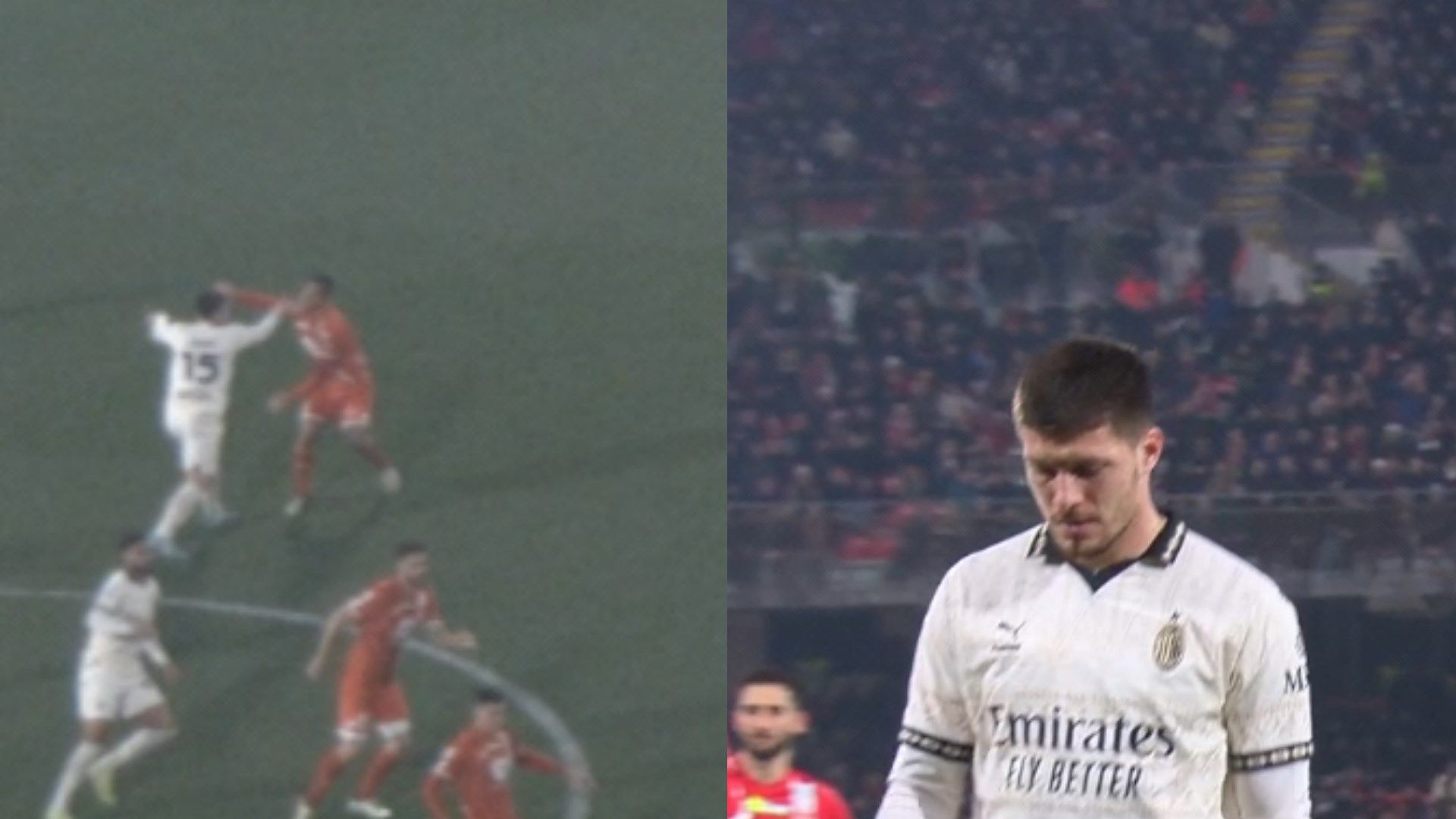 Jovic red card Monza Milan