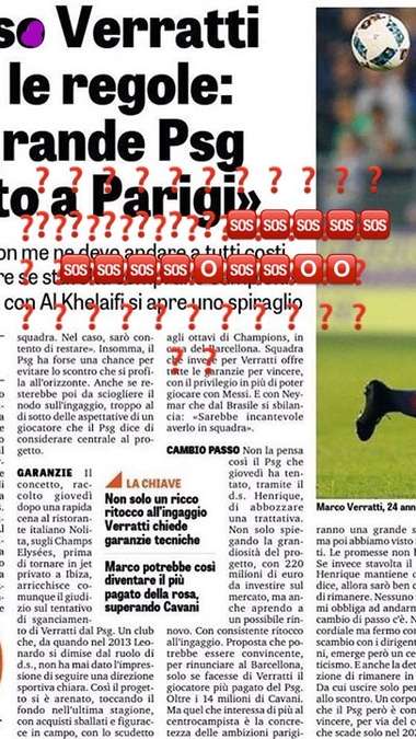 BODY ONLY Verratti Instagram Stories