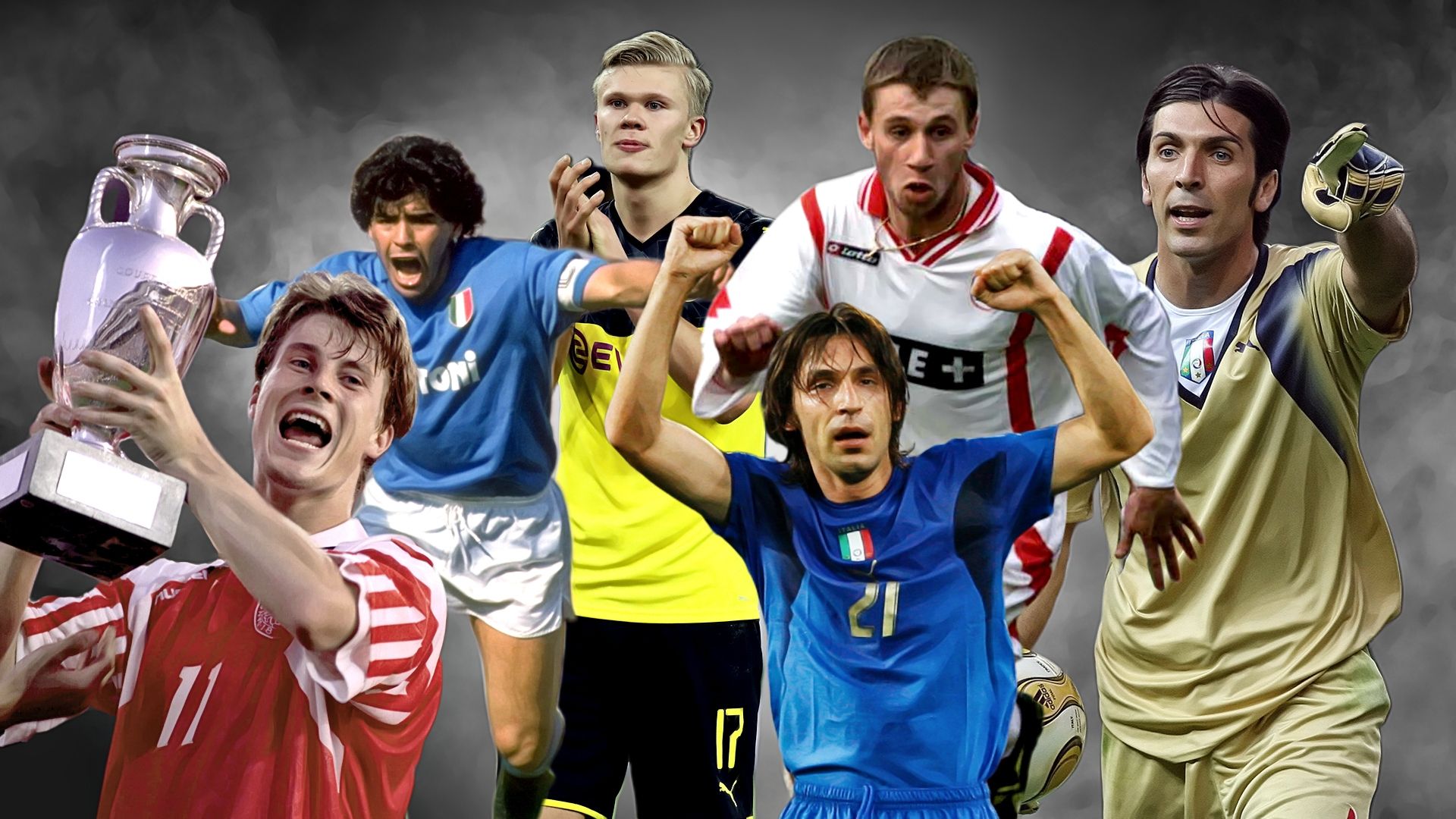 Collage Maradona Pirlo Buffon Cassano
