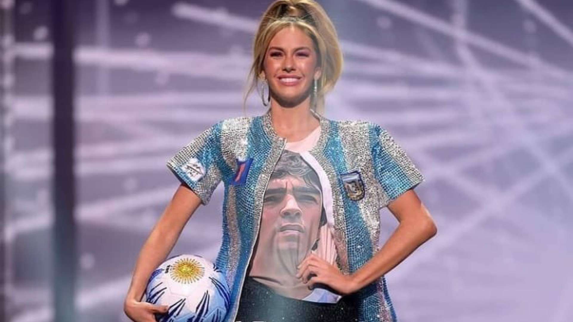 modelo argentina traje típico maradona miss universo 2021