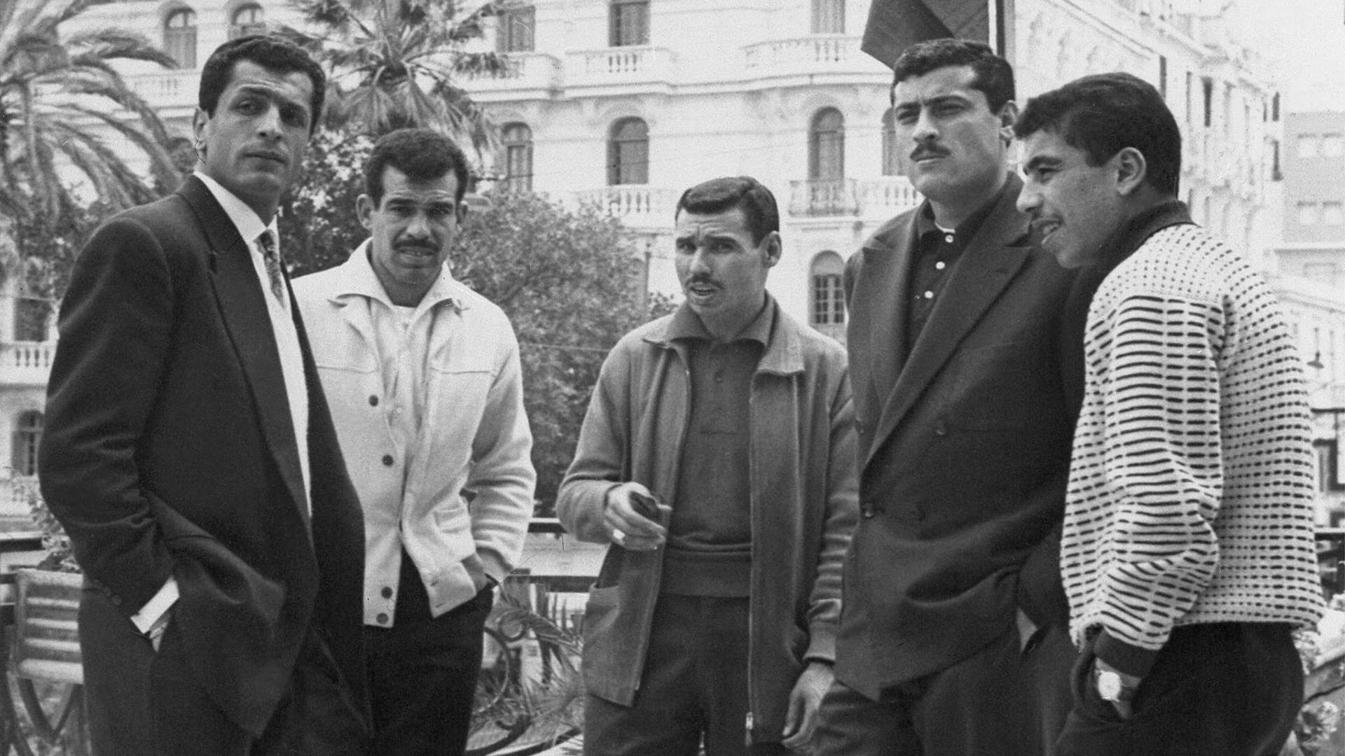 Mustapha Zitouni, Kadour Bekhloufi, Abdelaziz Ben Tifour, Abderramane Boubekeur and Amar Rouaï of Algeria's FLN Team