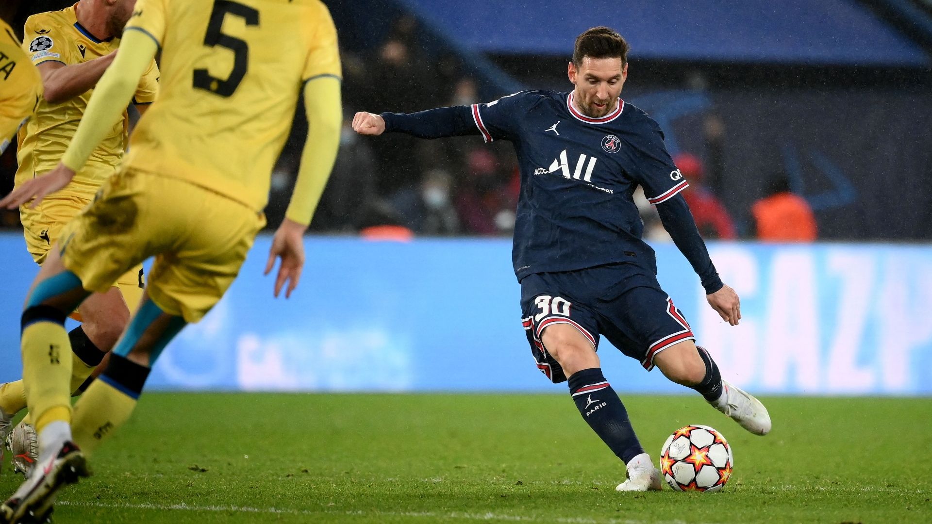 Lionel Messi, PSG, scores vs Club Brugge, UCL 2021-22
