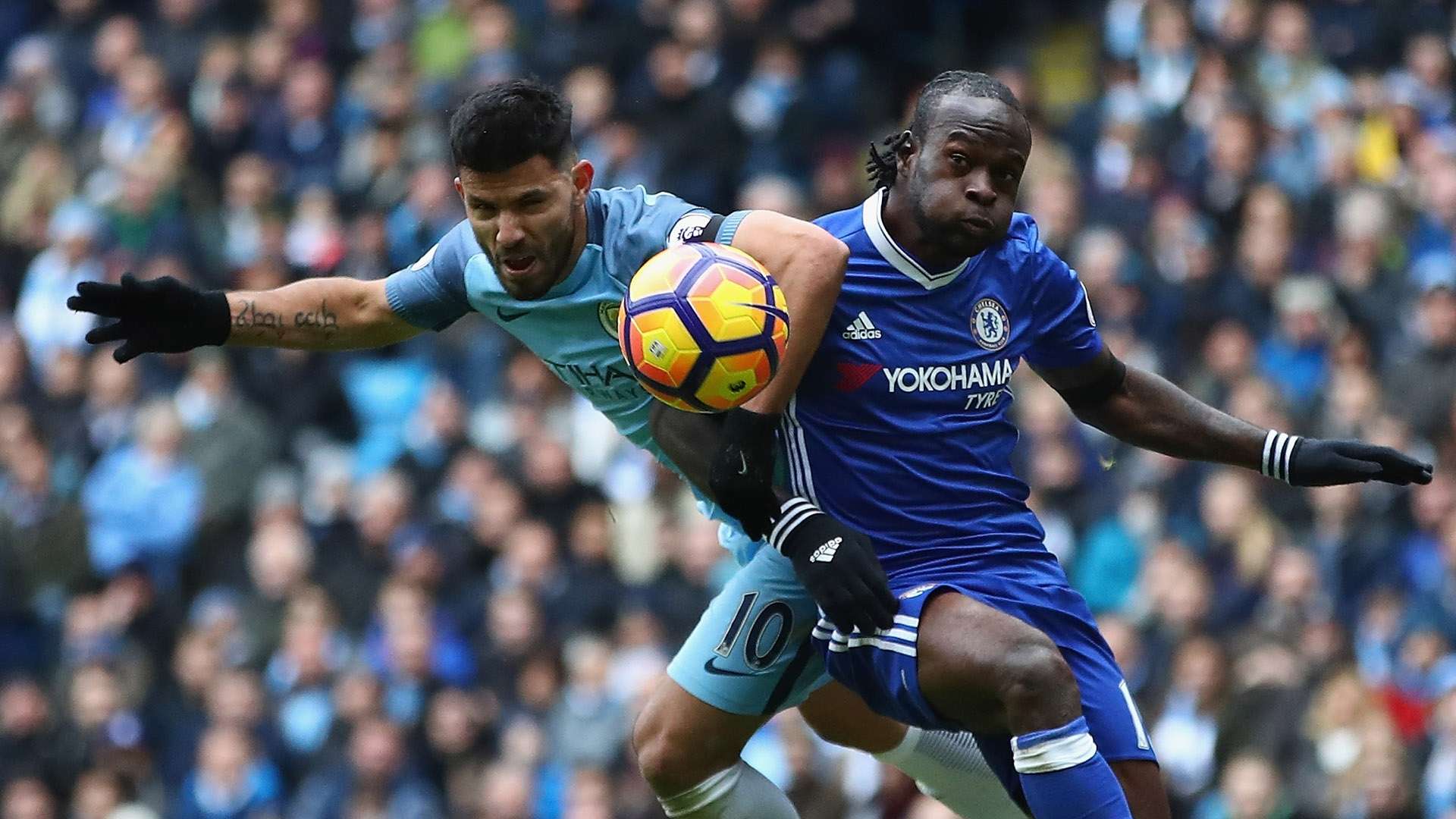 Victor Moses Chelsea Sergio Aguero Manchester City Premier League