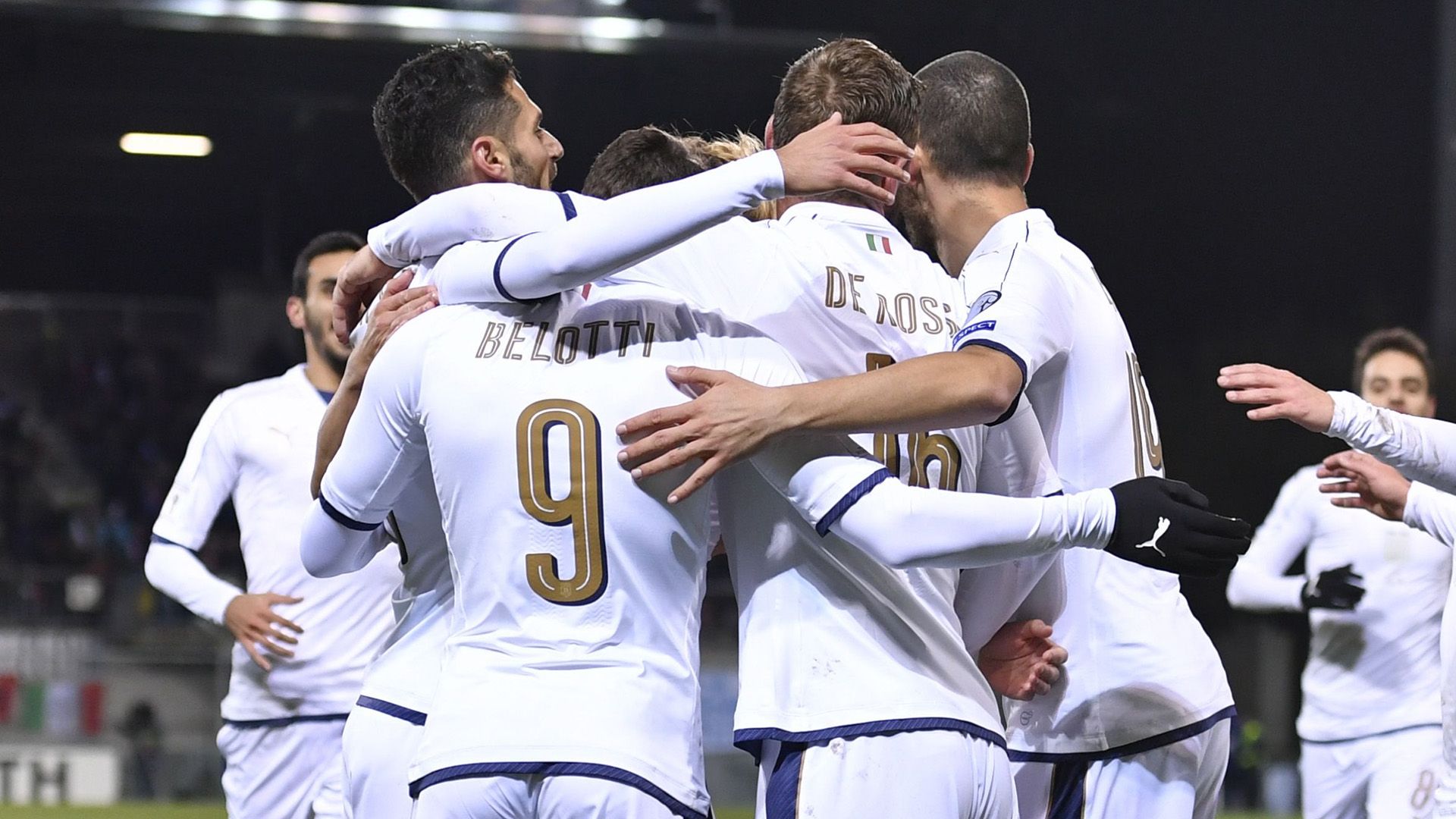Italy celebrating Liechtenstein Italy WCQ 2018