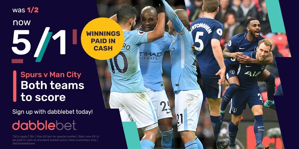 Spurs Man City BTTS graphic dabblebet