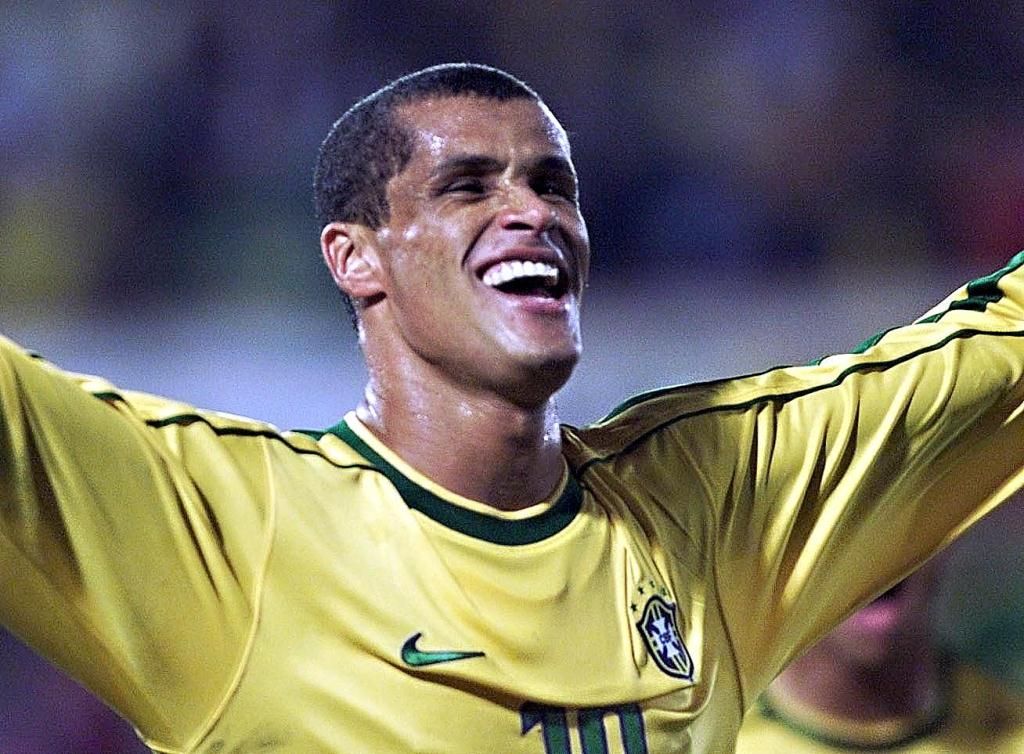 Brazil's Rivaldo celebrates