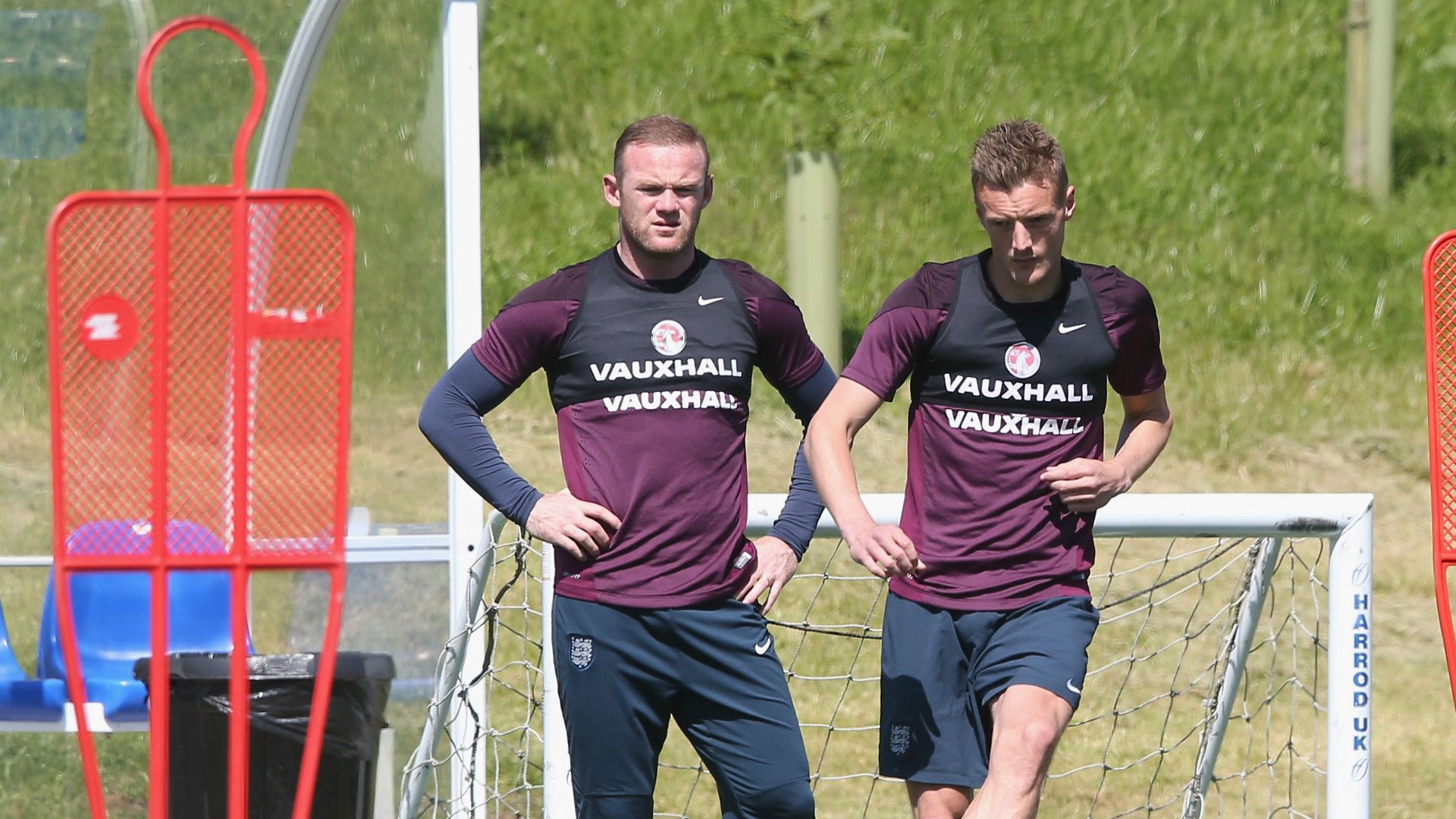 Wayne Rooney Jamie Vardy England Training 04062015