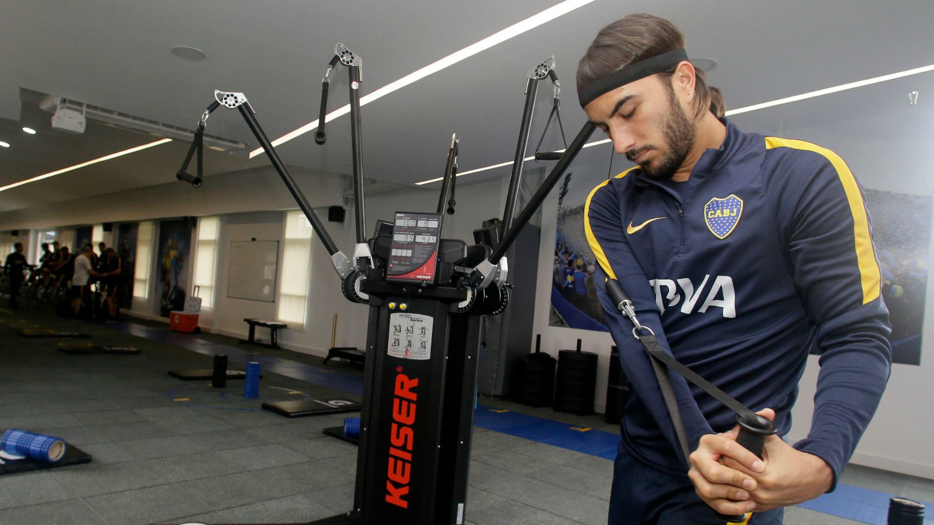 Sebastian Perez Boca entrenamiento gimnasio Julio Santella