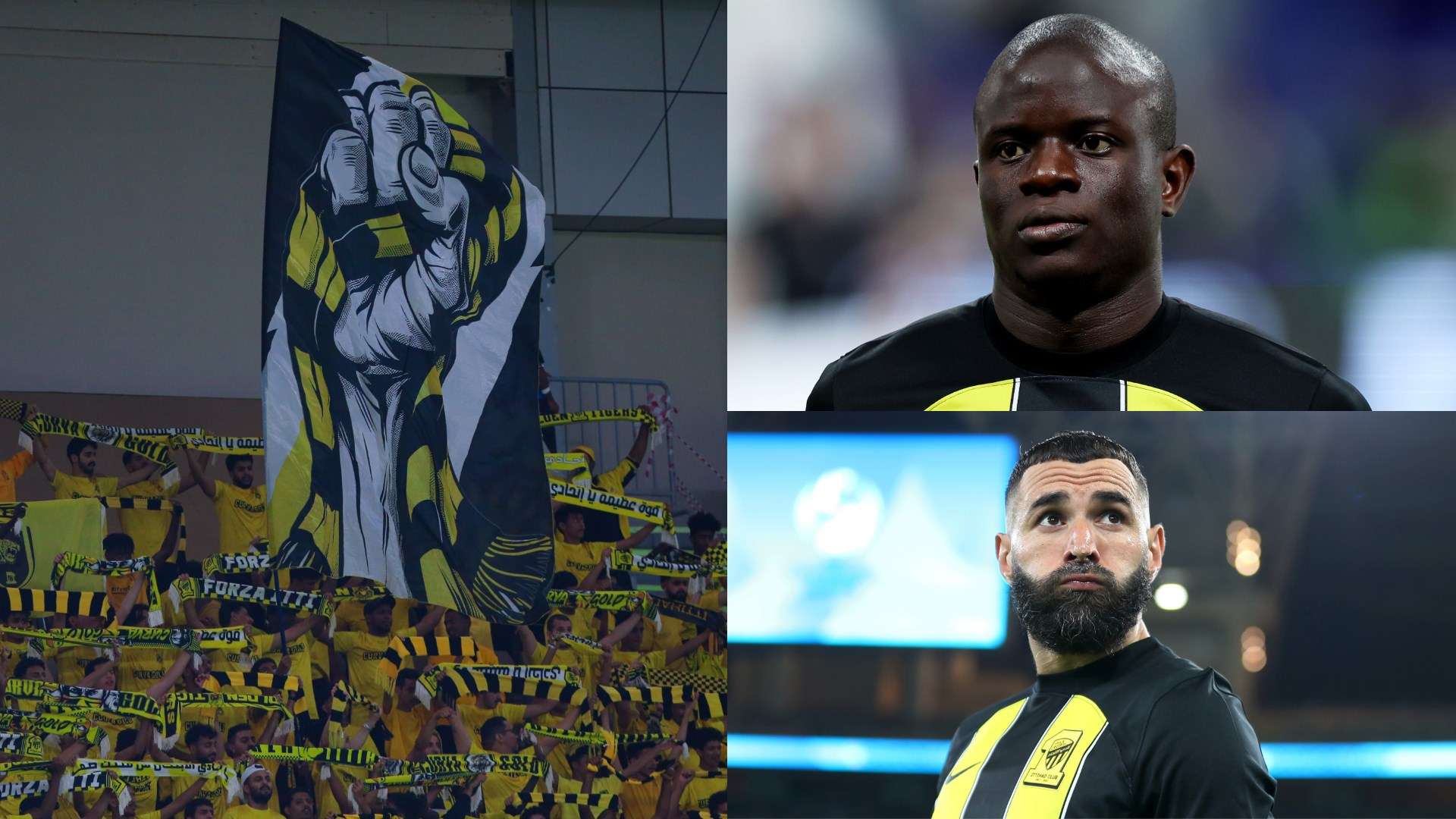 kante - benzema - ittihad fans