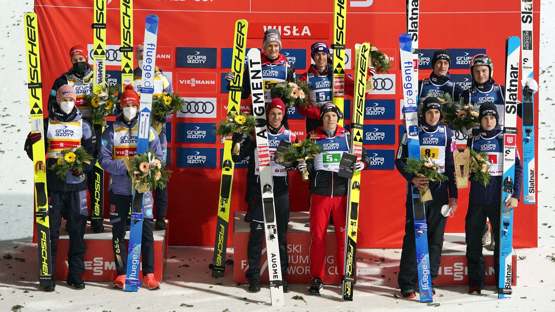  Second placed Team Germany, winners team Austria and third placed team Slovenia