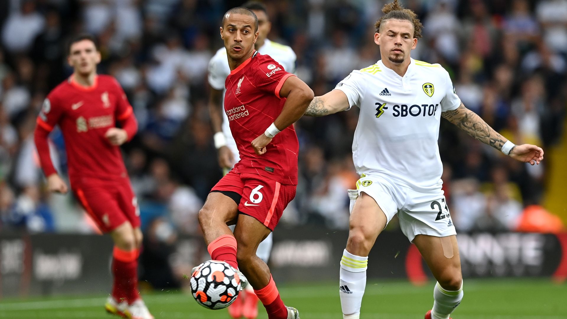 Thiago Alcantara Liverpool Kalvin Phillips Leeds 2021-22