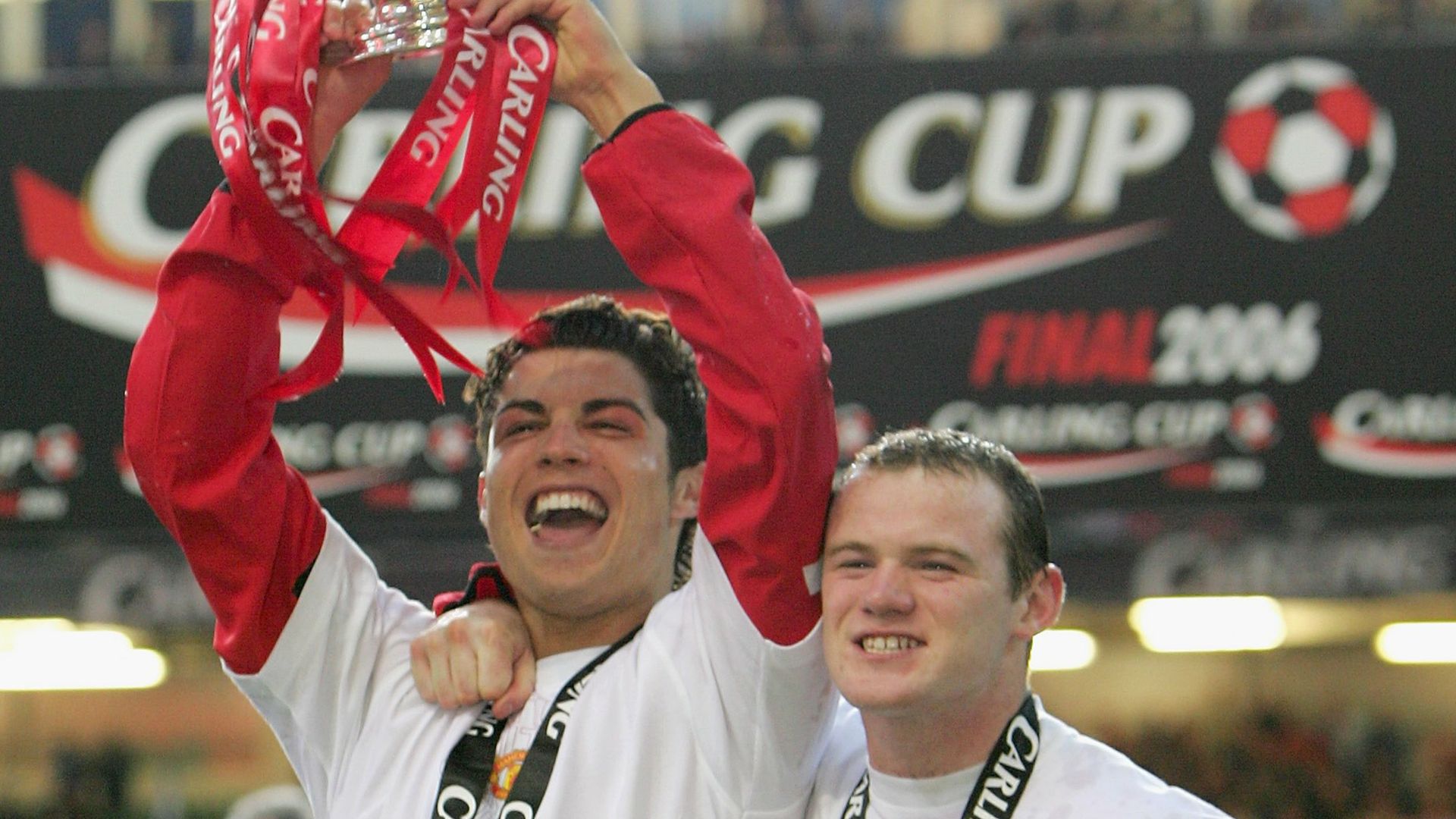 Cristiano Ronaldo Wayne Rooney League Cup 2006 Manchester United