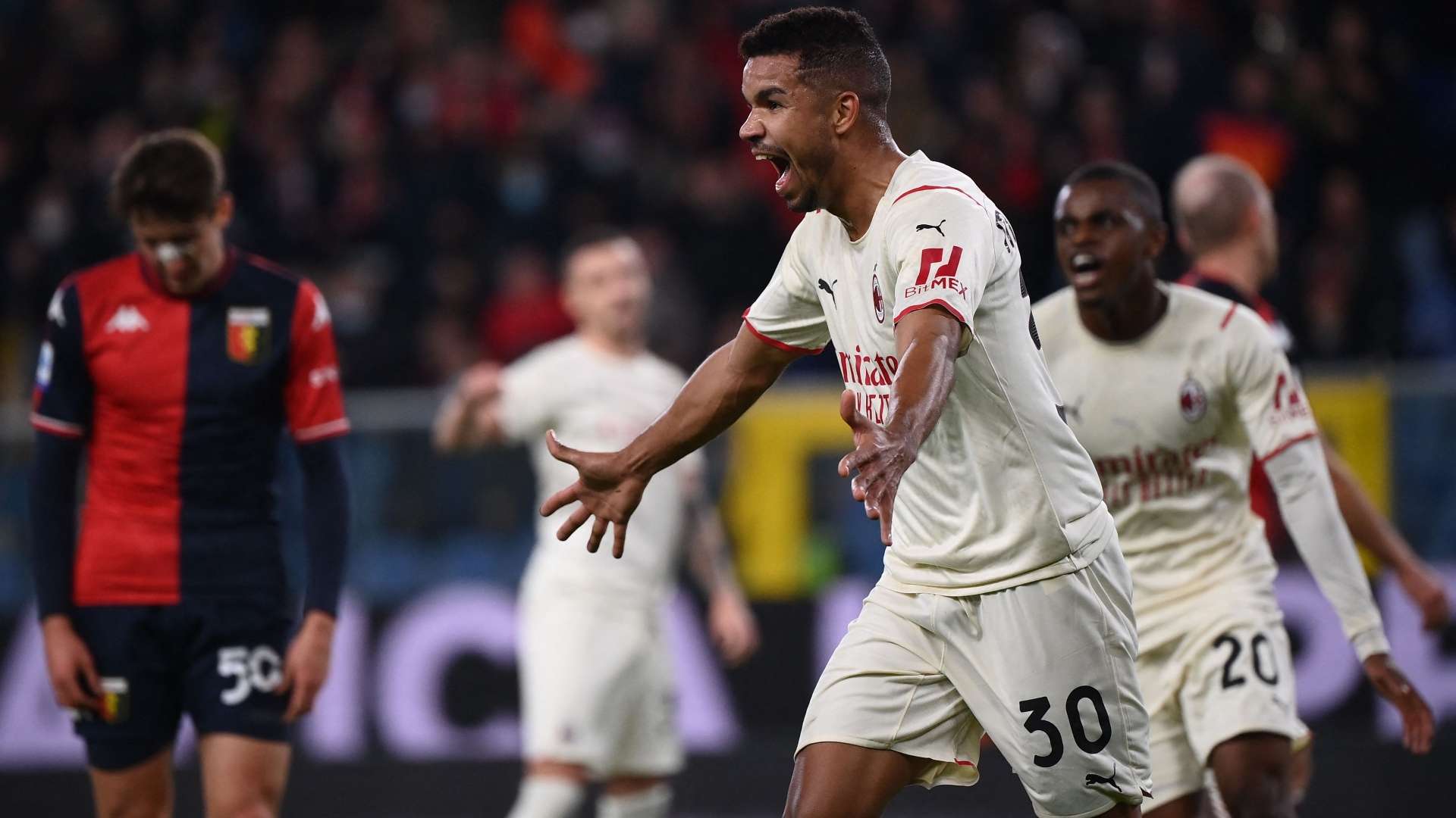 Messias celebrating Genoa Milan Serie A