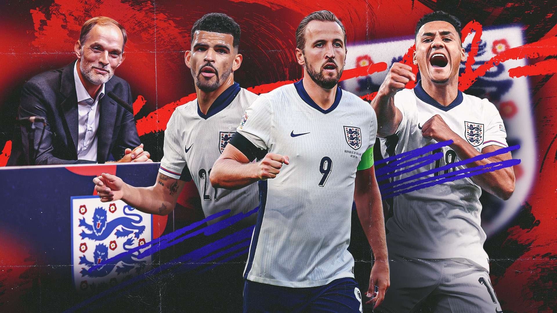 Harry Kane Ollie Watkins Dominic Solanke England GFX