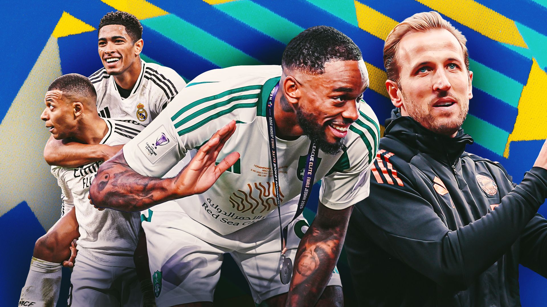 Brits Abroad Kane Bellingham Toney Mbappe GFX