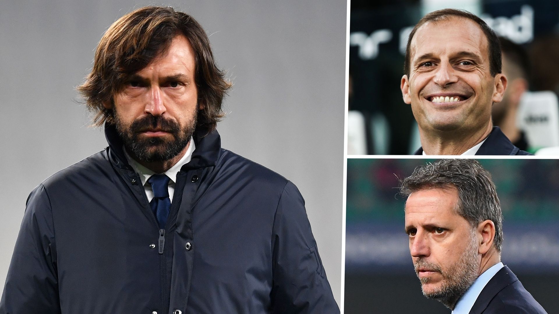 Andrea Pirlo Max Allegri Fabio Paratici Juventus GFX