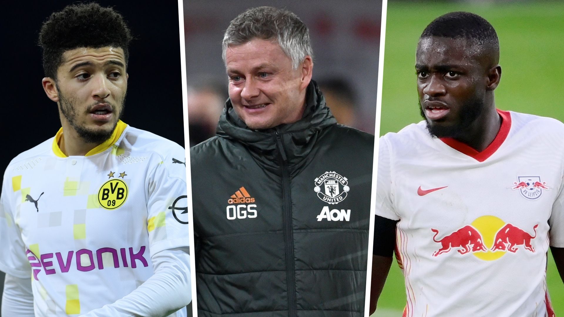 Jadon Sancho Ole Gunnar Solskjaer Dayot Upamecano Manchester United GFX