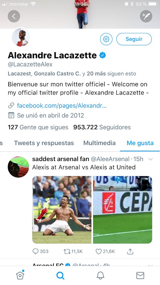 Lacazette Twitter
