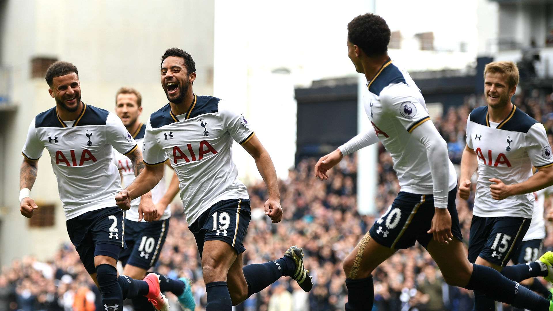 Tottenham celebrate v Bournemouth