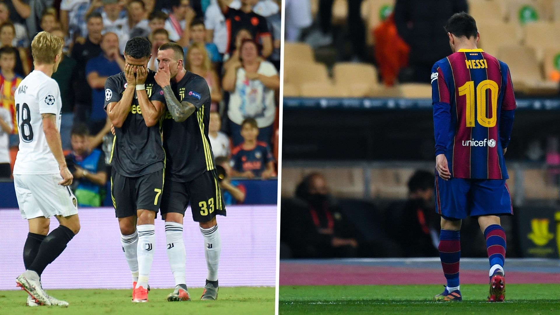 Messi Ronaldo sent off red card