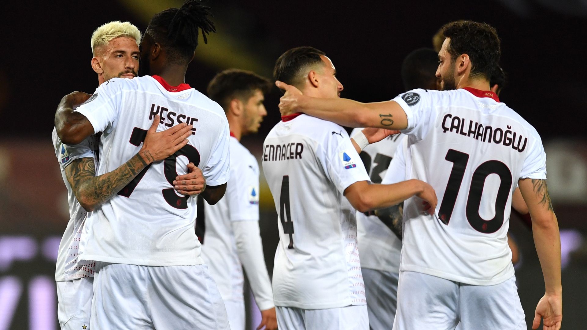 Milan celebrating Torino Serie A