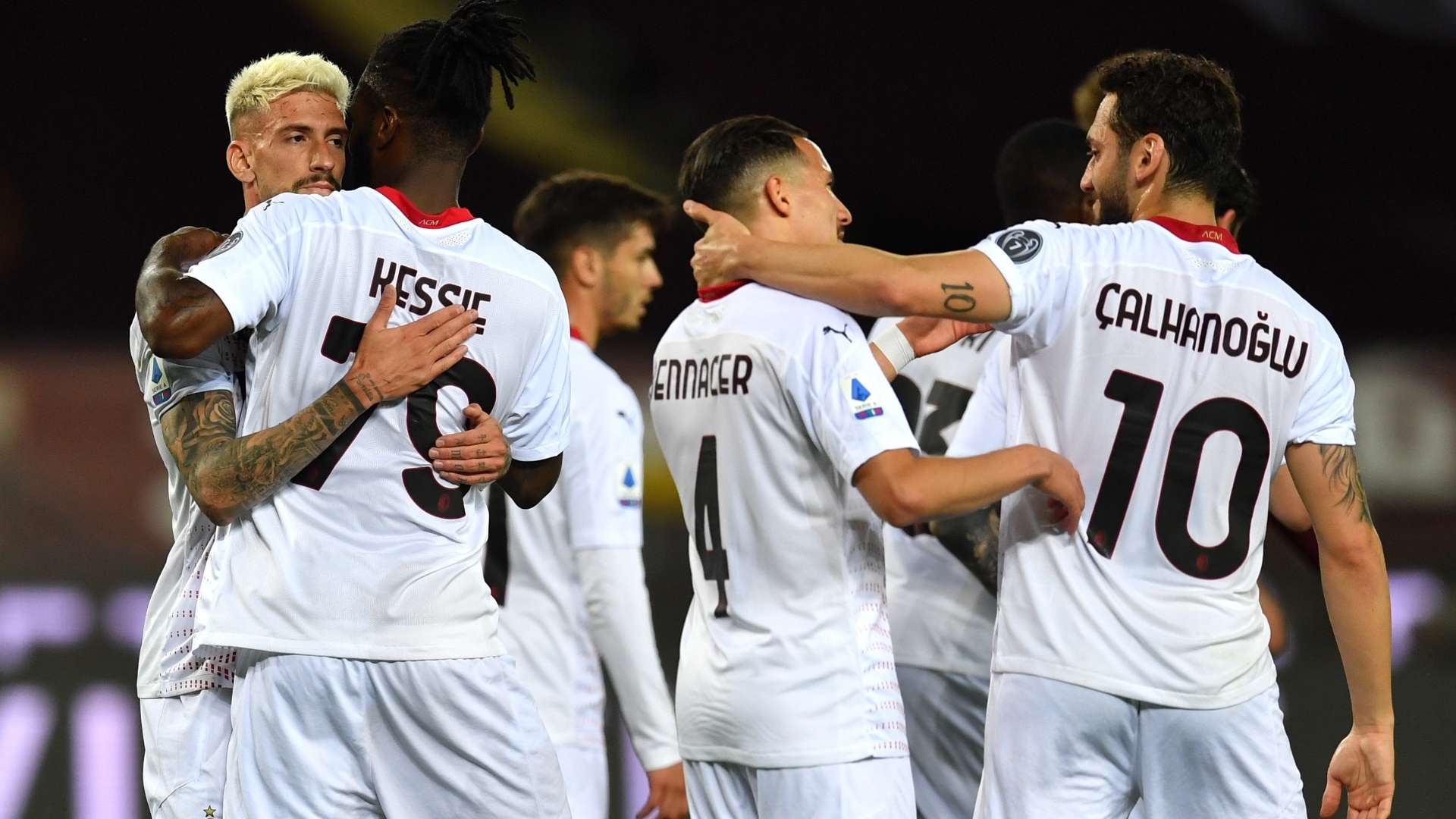 Milan celebrating Torino Serie A