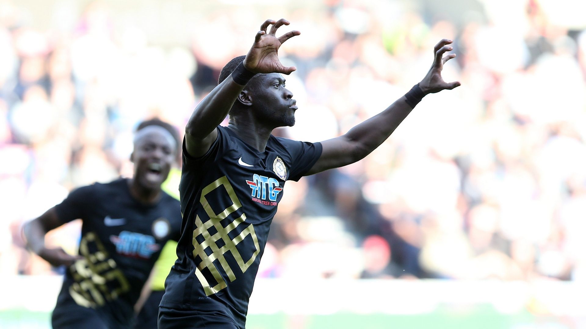 Badou Ndiaye goal celebration, Midtjylland - Osmanlispor