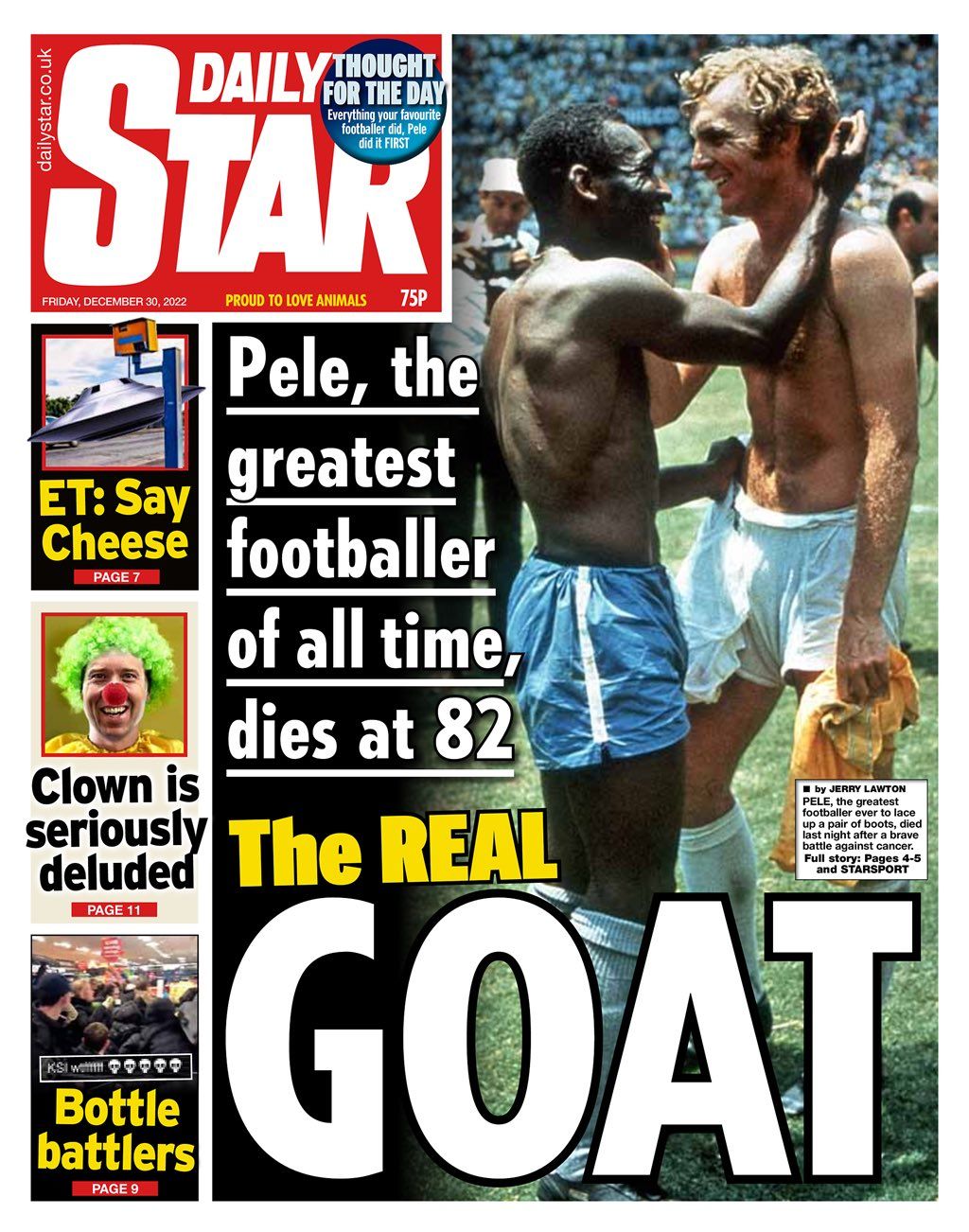 Portada Daily Star Pelé