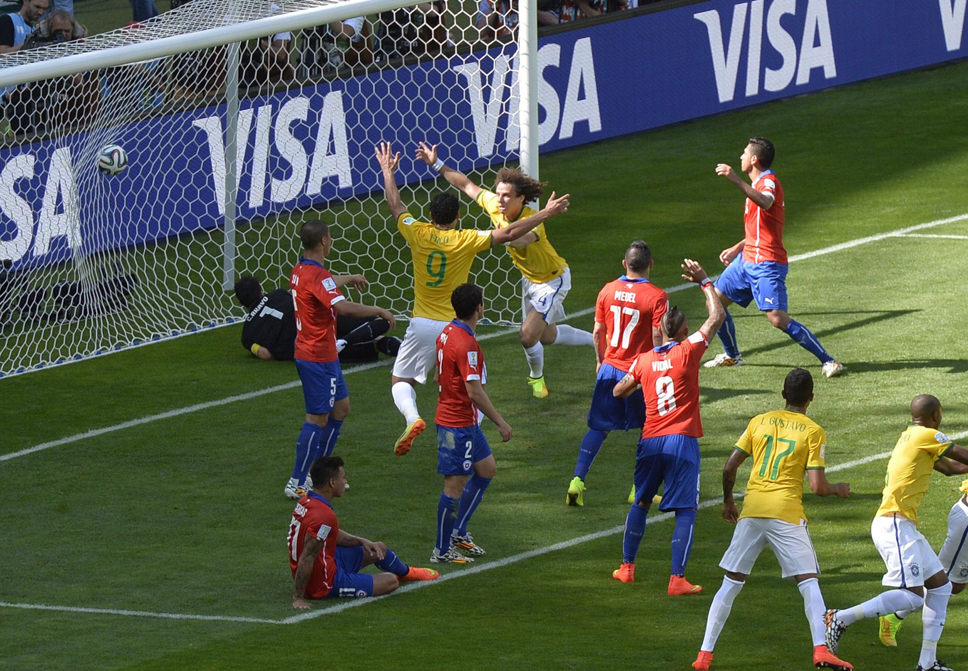 David Luiz Brazil Chile 2014 World Cup Last 16 06282014