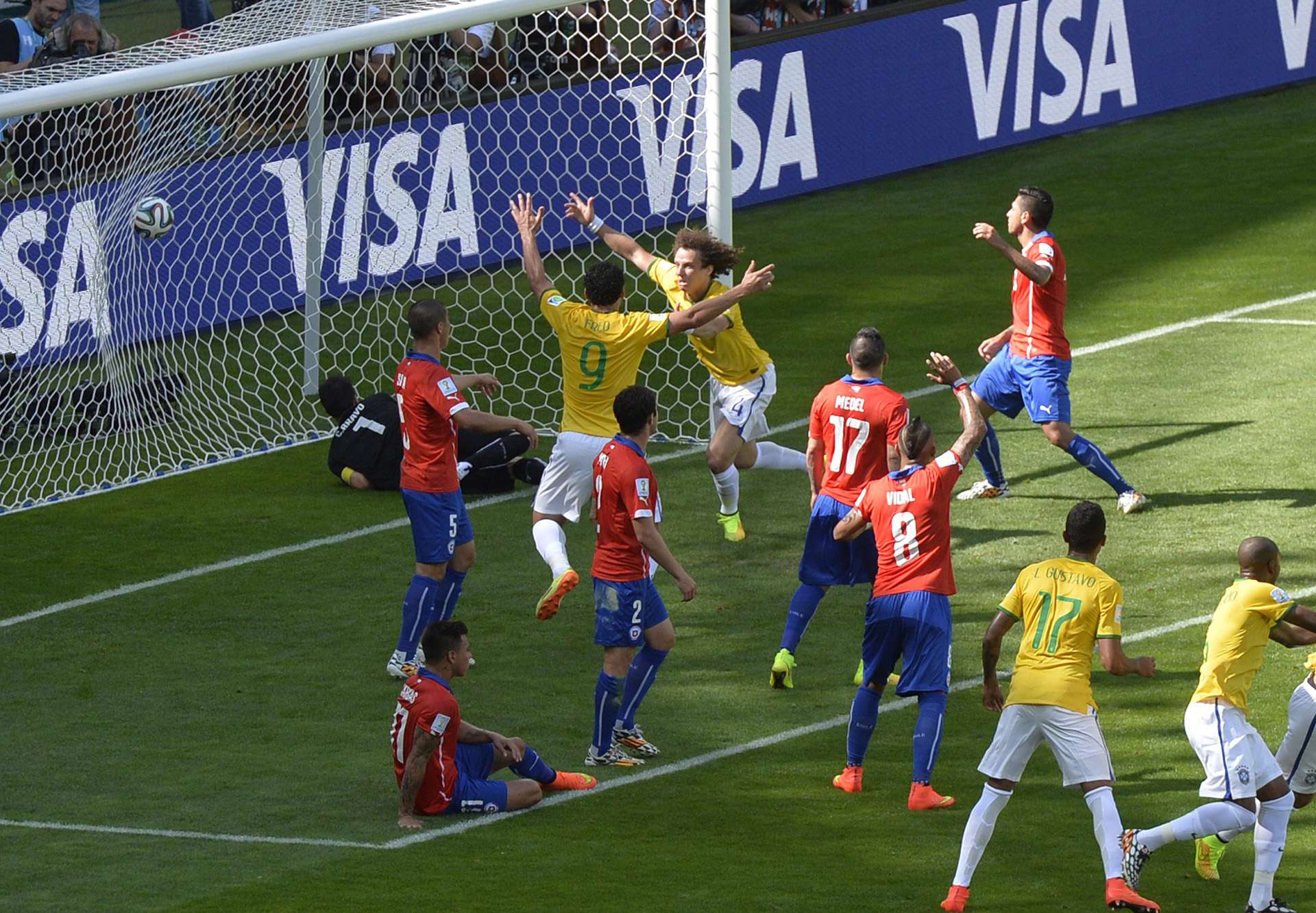 David Luiz Brazil Chile 2014 World Cup Last 16 06282014