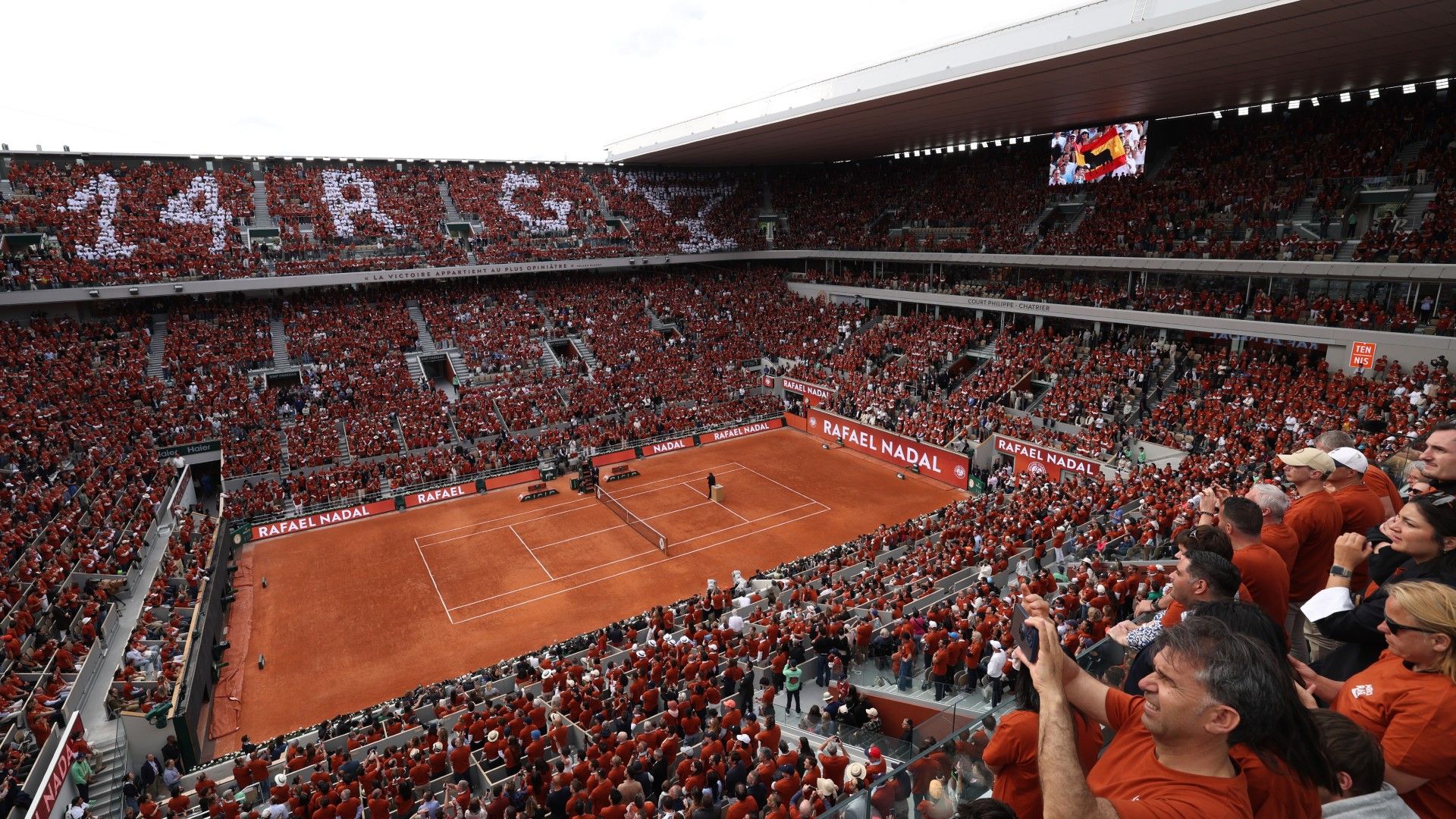  General view as Rafael Nadal stands on Court Philippe-Chatrie