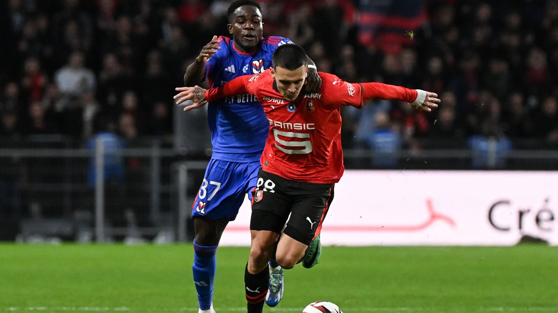 Ernest Nuamah Enzo Le Fee Rennes Lyon Ligue 1 12112023