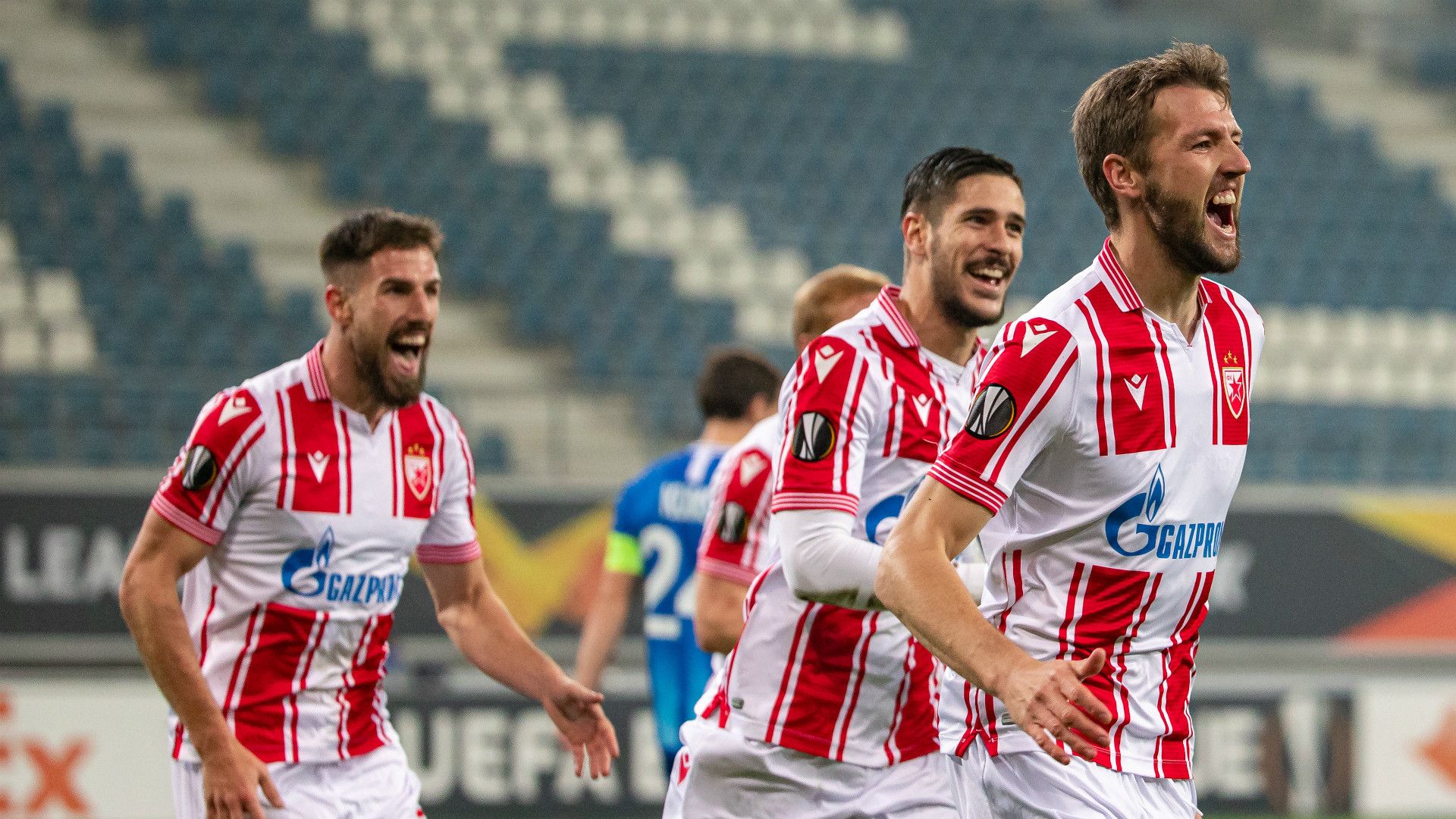 Crvena zvezda celebrating Europa League