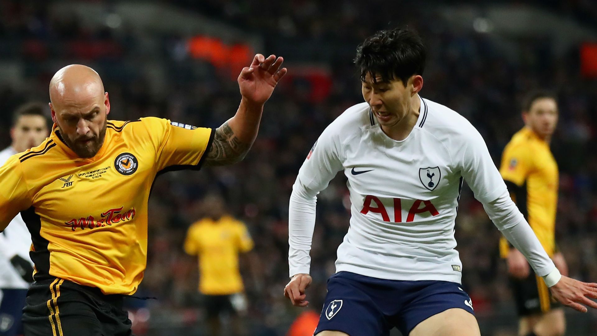 David Pipe Heung-Min Son Newport Tottenham