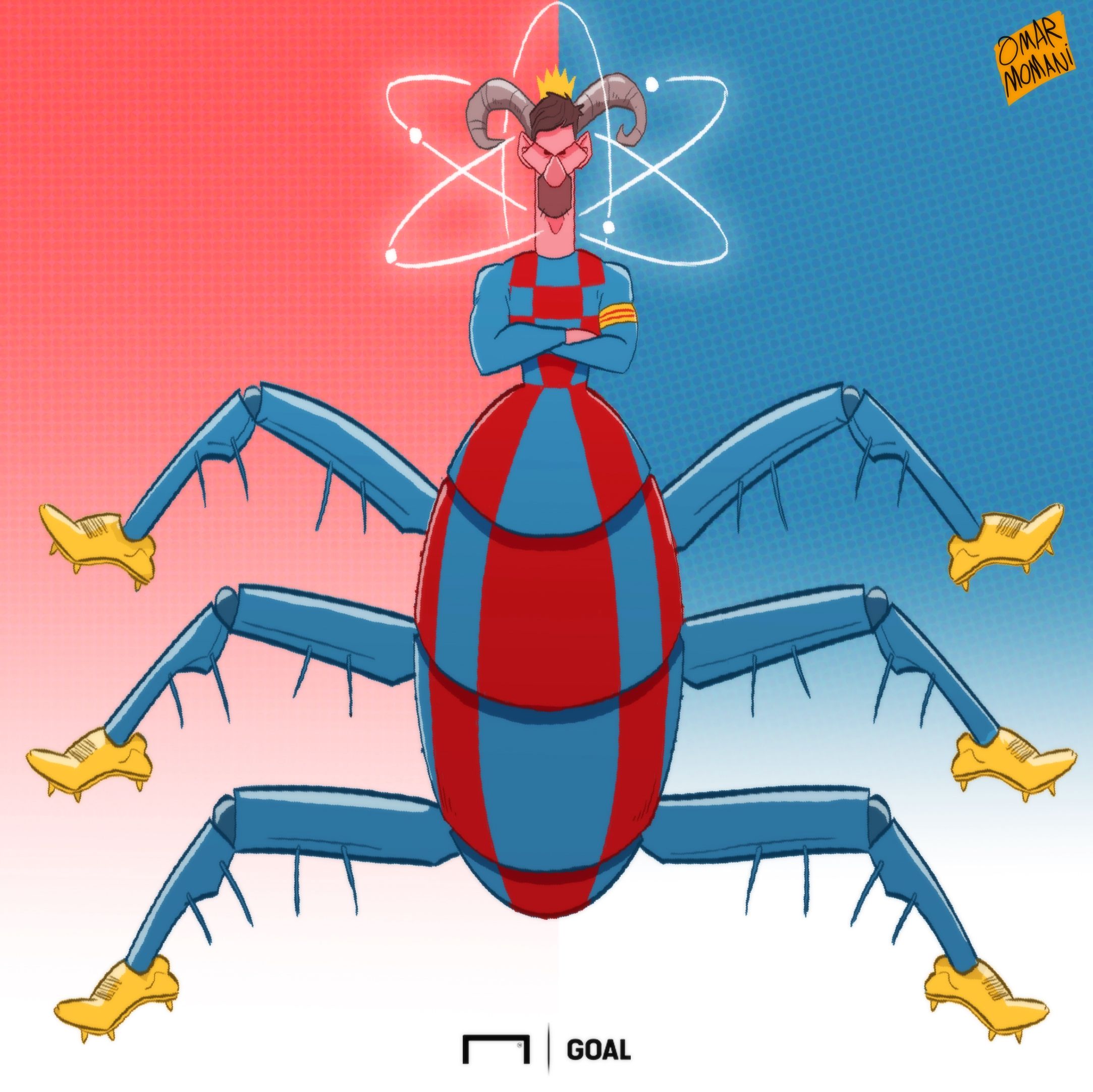 Lionel Messi six Golden Shoes Cartoon