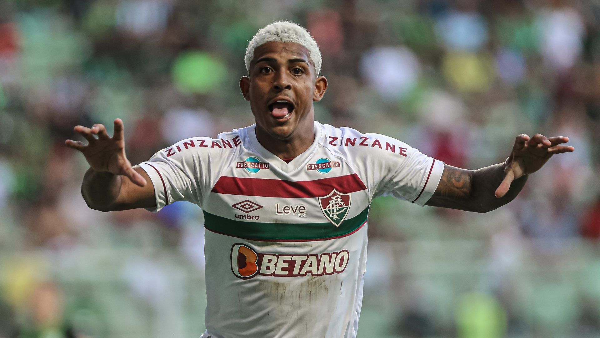 John Kennedy comemora gol em América-MG x Fluminense, pelo Brasileirão 2023