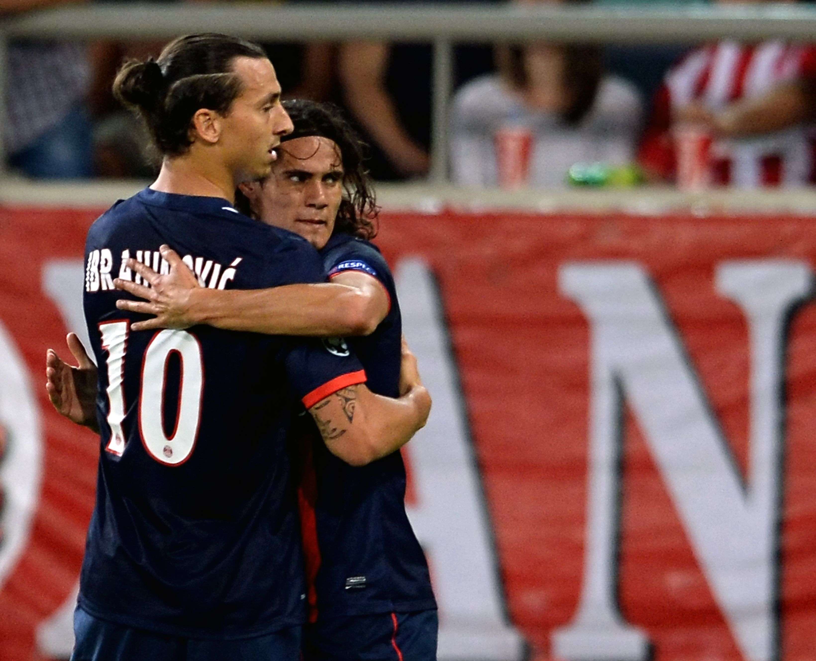 Paris Saint-Germain strikers Zlatan Ibrahimovic and Edinson Cavani