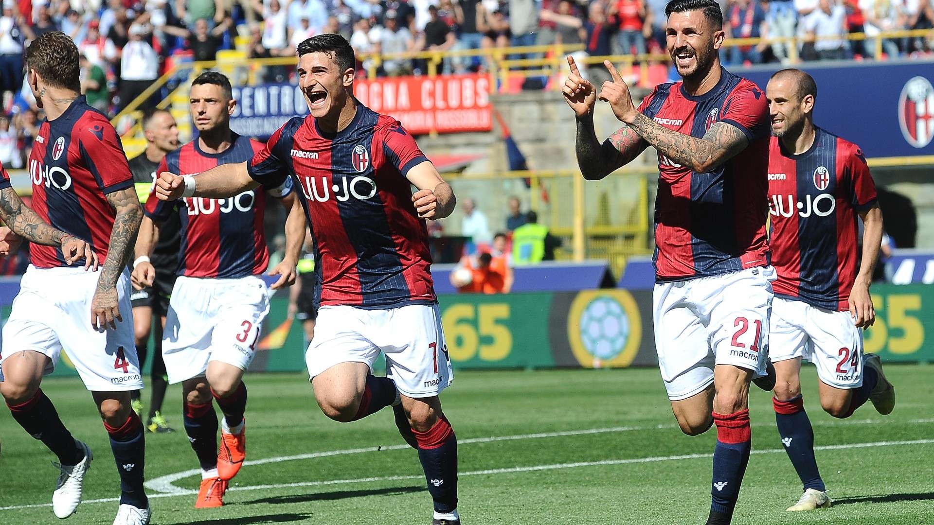 bologna empoli serie a april 2019 roberto soriano celebration