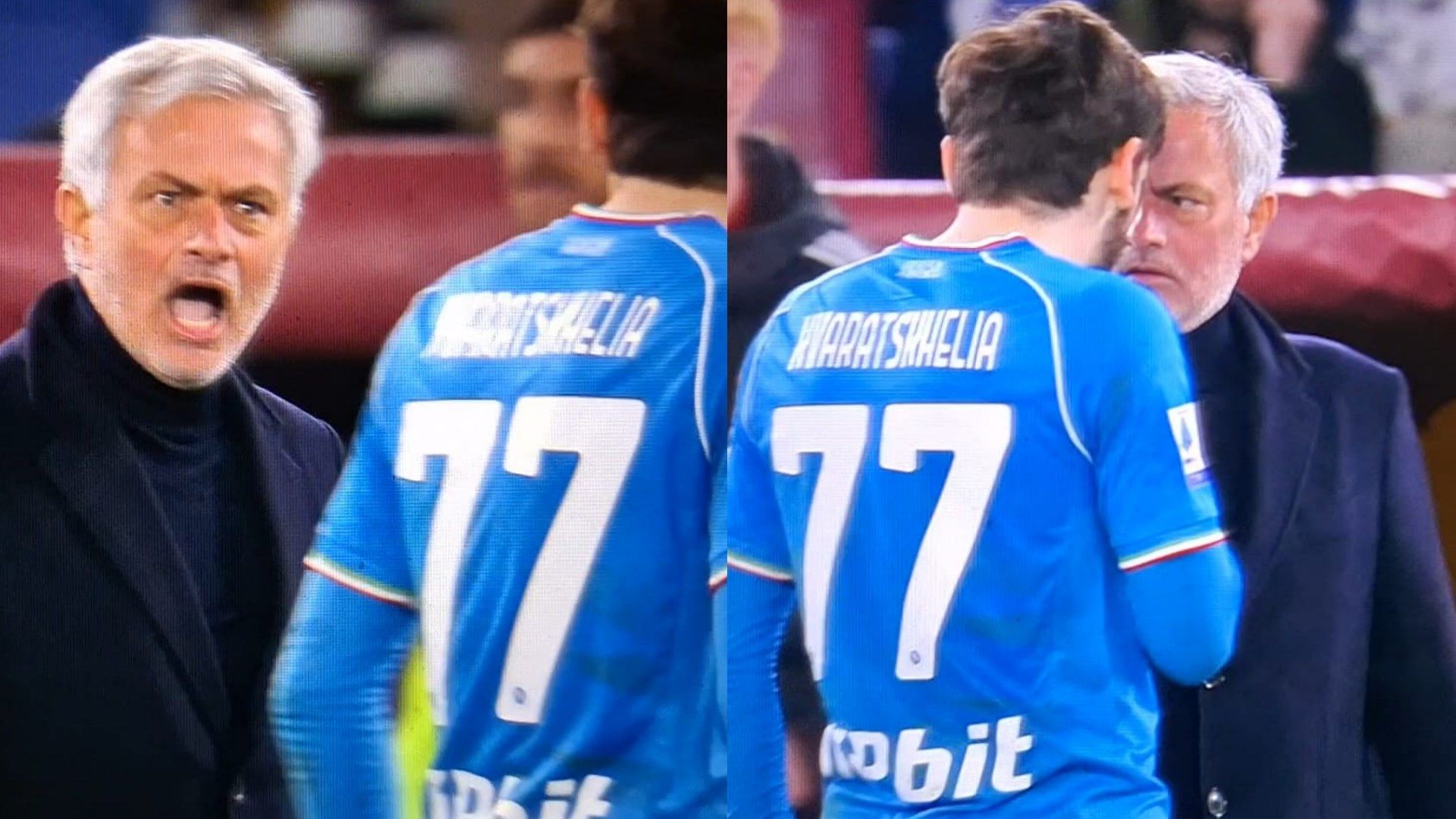 Mourinho Kvaratskhelia Roma Napoli