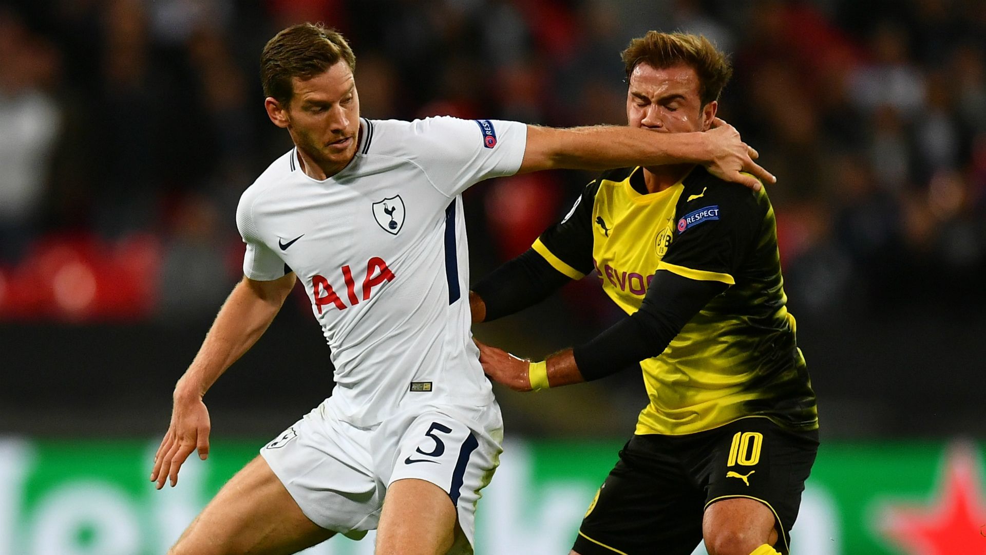 Mario Gotze Jan Vertonghen Tottenham Borussia Dortmund