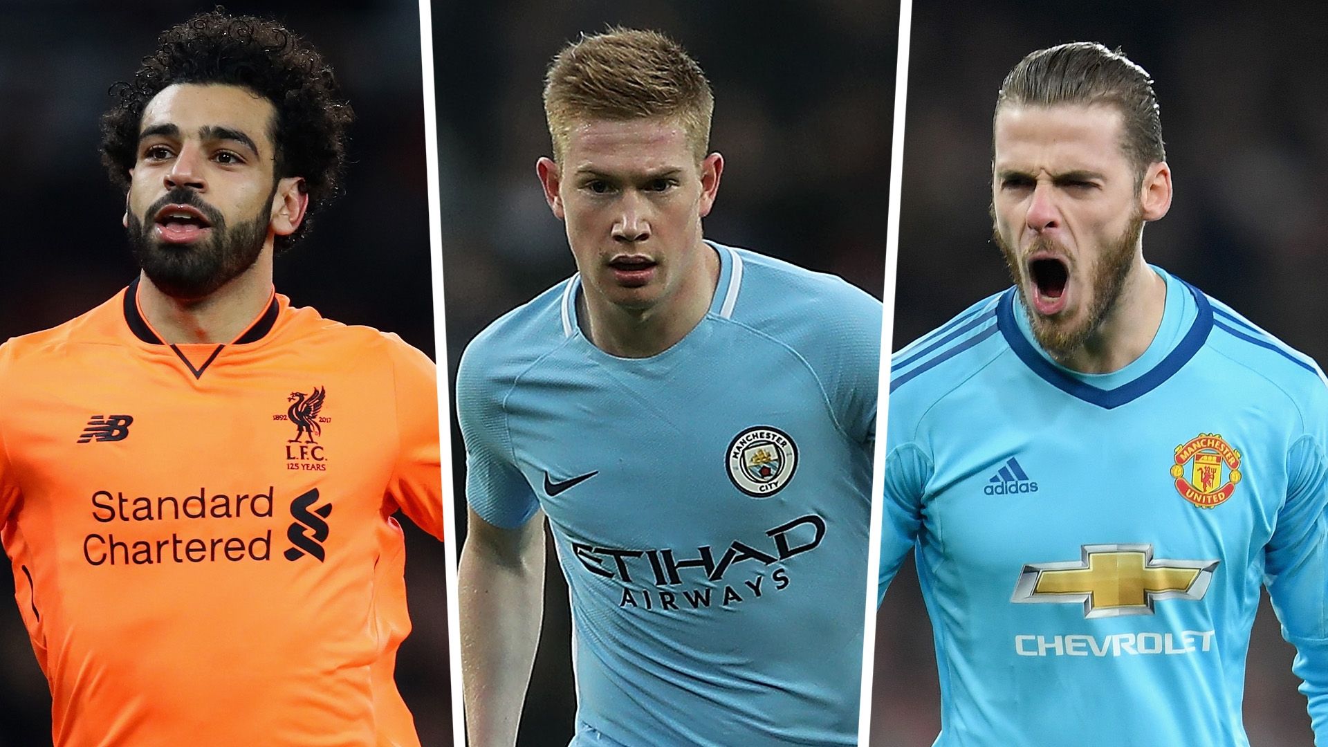 Mohamed Salah Kevin De Bruyne David De Gea Split