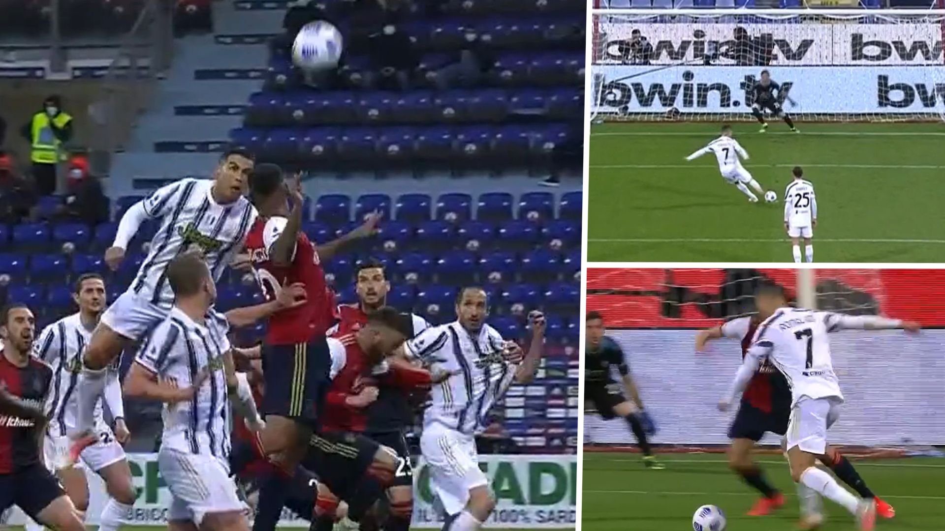 CR7 RONALDO JUVENTUS CAGLIARI HATTRICK GFX