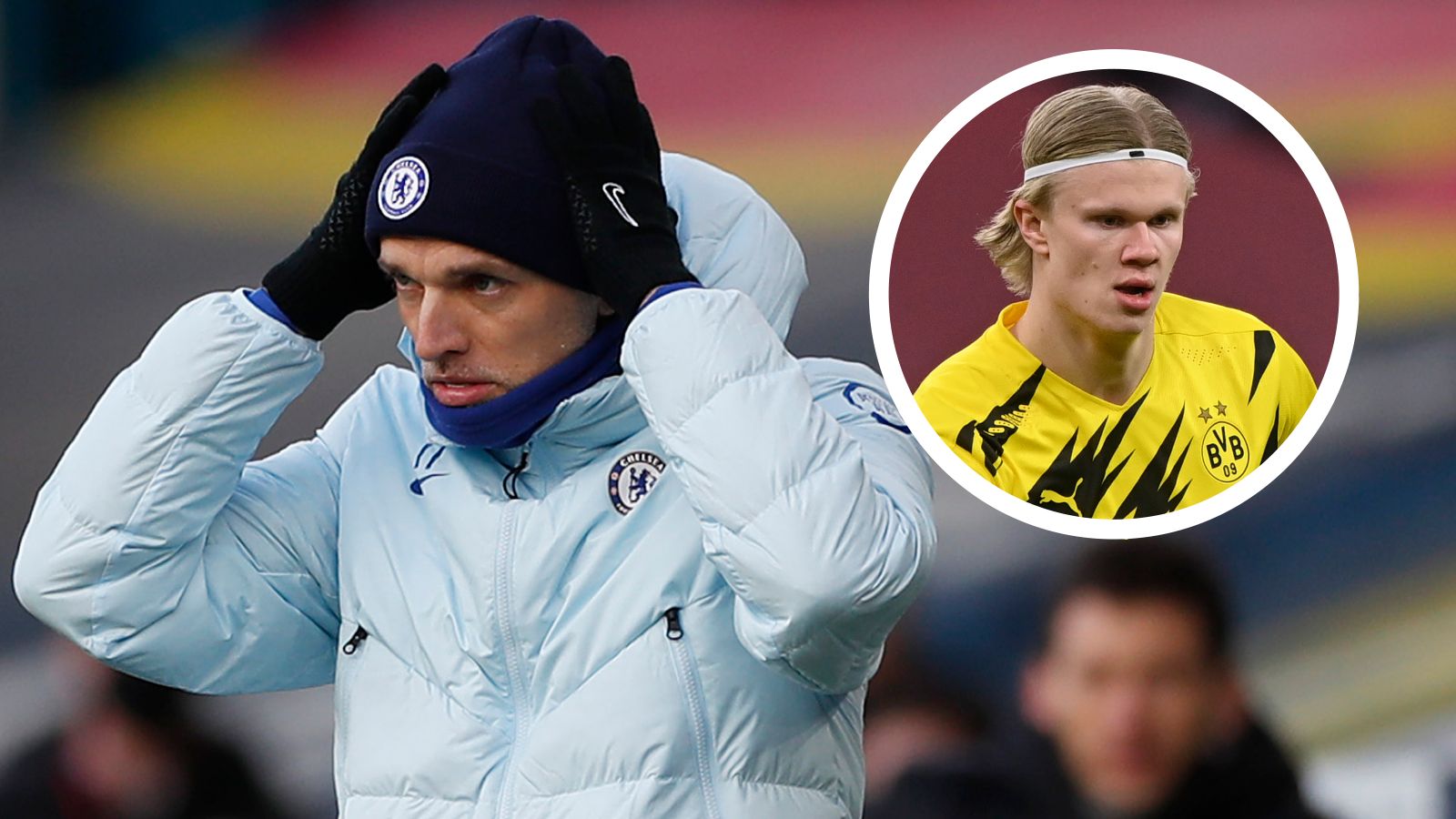 Thomas Tuchel and Erling Haaland main image