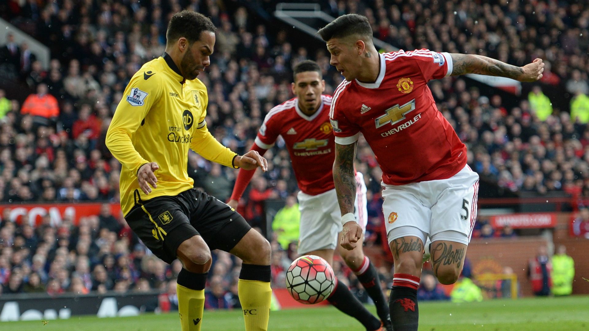 HDP Marcos Rojo Manchester United Joleon Lescott Aston Villa Premier League 16042016