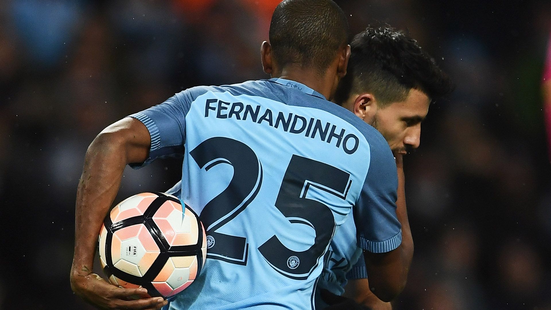 Sergio Aguero Fernandinho Manchester City Huddersfield FA Cup 01032017