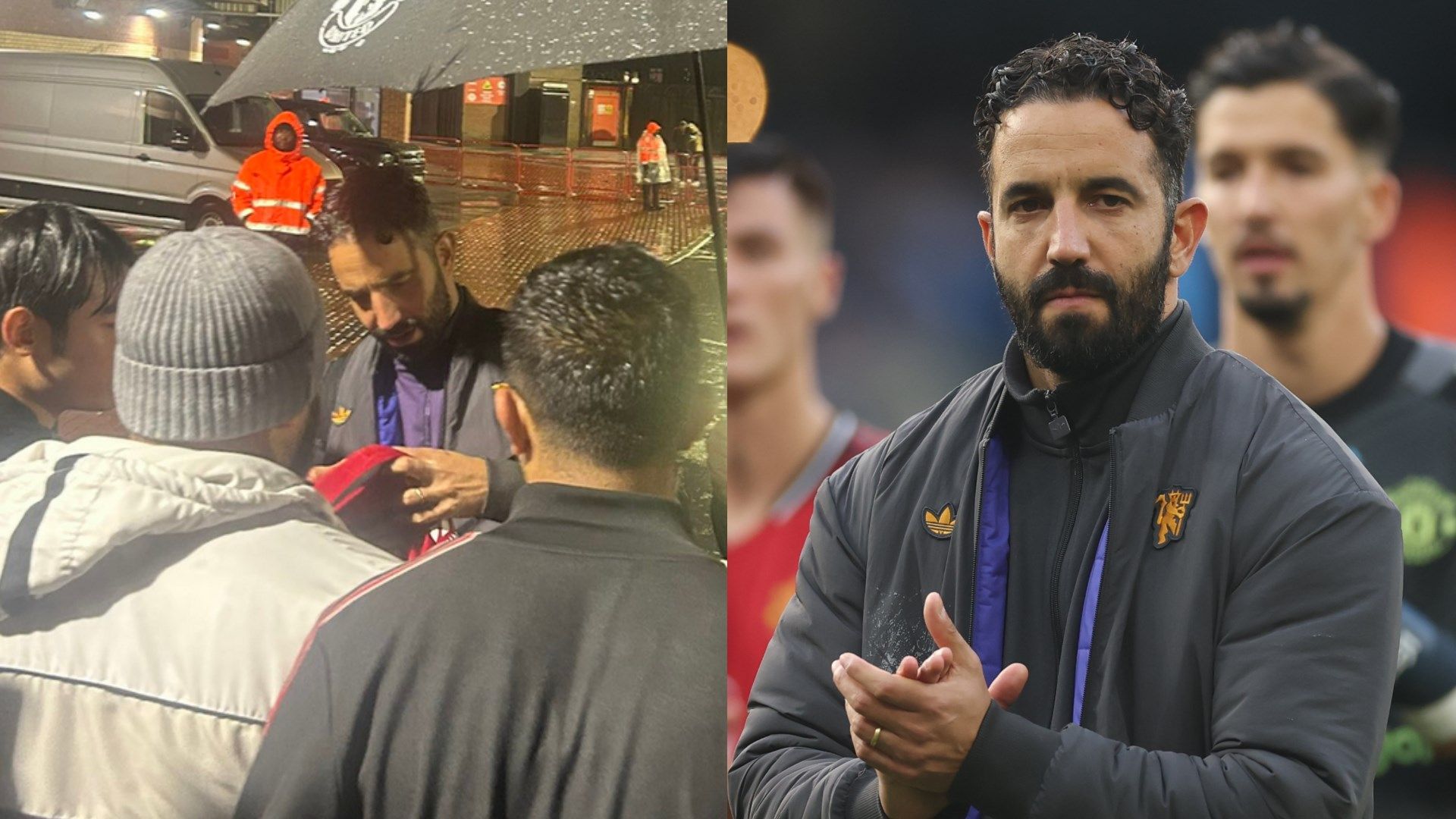 Ruben Amorim Man Utd Rain Fans