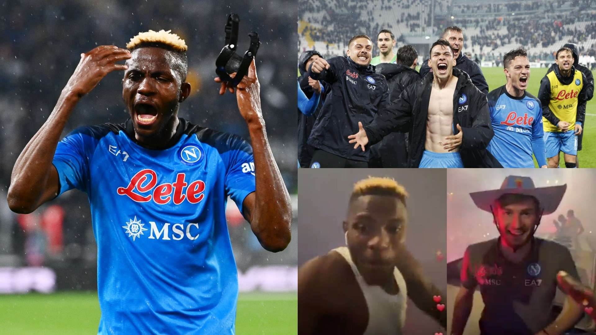 Victor Osimhen Napoli celebrations after Juventus win 2022-23